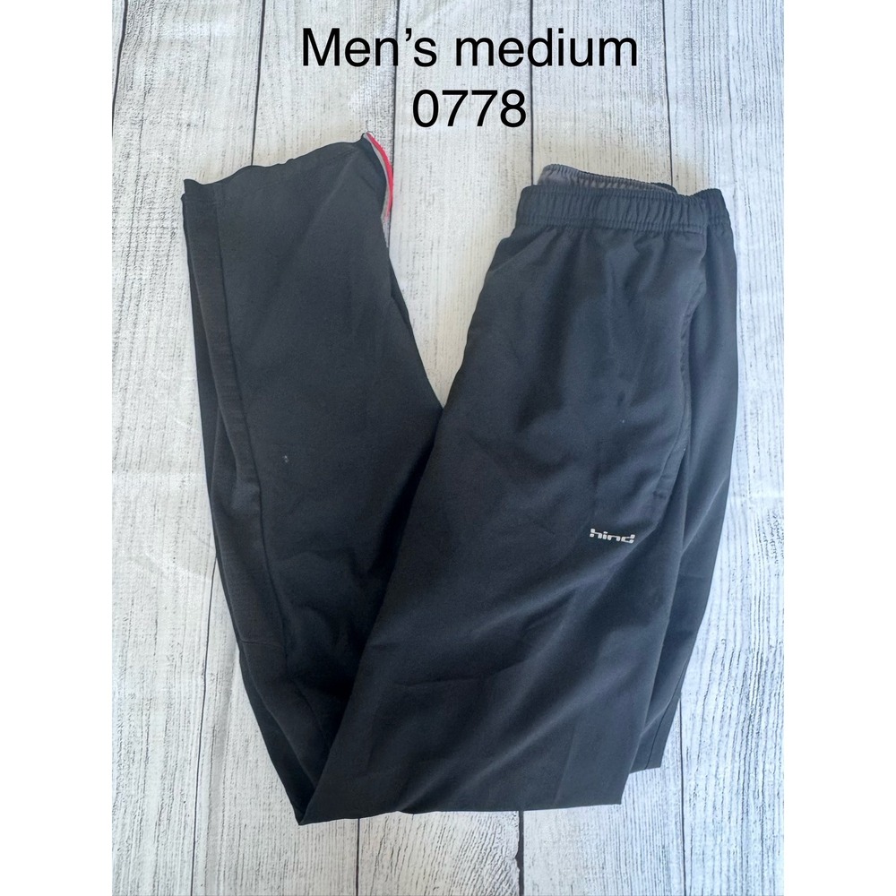 Hind Mens Athletic Training Pants Black Medium Running Gym Joggers 0778